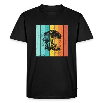 Mushroom Fungal Lover Retro Fungi Forest Gift idea - Men's Premium Organic T-Shirt - black - Front - Nico (187cm)