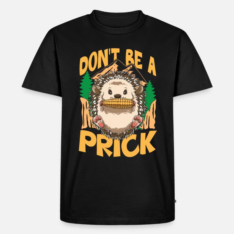 Igel knabbert Mais Maiskolben - Männer Premium Bio T-Shirt - Schwarz
