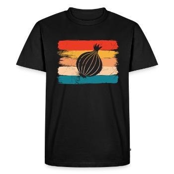 Onion Lover Retro Vegetables Vegan Gift idea - Men's Premium Organic T-Shirt - black - Front - Nico (187cm)
