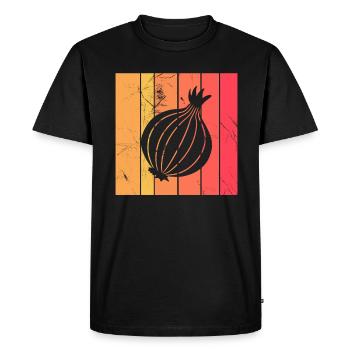 Oignon Lover Retro Vegetables Vegan Idée cadeau - T-shirt Premium bio Homme - noir - Devant - Nico (187cm)