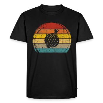 Onion Lover Retro Vegetables Vegan Gift idea - Männer Premium Bio T-Shirt - Schwarz - Vorne - Nico (187cm)