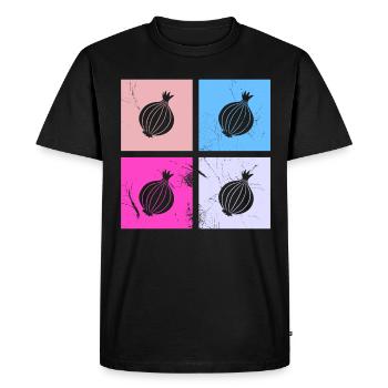 Oignon Lover Retro Vegetables Vegan Idée cadeau - T-shirt Premium bio Homme - noir - Devant - Nico (187cm)