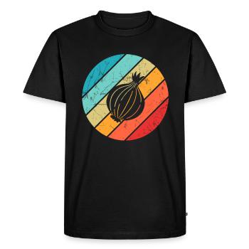 Oignon Lover Retro Vegetables Vegan Idée cadeau - T-shirt Premium bio Homme - noir - Devant - Nico (187cm)