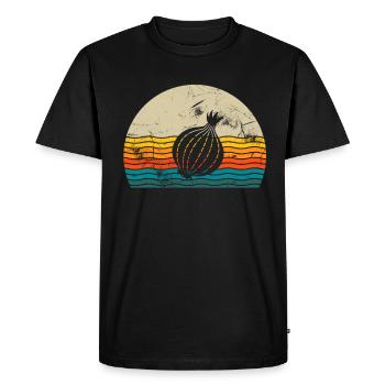 Onion Lover Retro Vegetables Vegan Gift idea - Männer Premium Bio T-Shirt - Schwarz - Vorne - Nico (187cm)