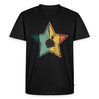 Onion Lover Retro Vegetables Vegan Gift idea - Men's Premium Organic T-Shirt - black - Front - Nico (187cm)