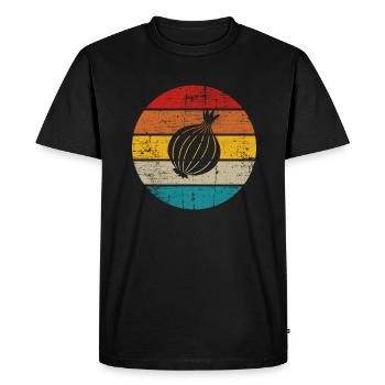Oignon Lover Retro Vegetables Vegan Idée cadeau - T-shirt Premium bio Homme - noir - Devant - Nico (187cm)