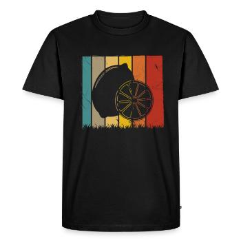 Lemon Fruit Lover Retro Lemonade Idée cadeau - T-shirt Premium bio Homme - noir - Devant - Nico (187cm)
