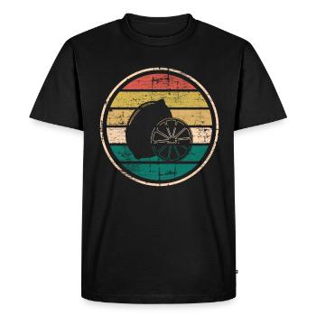 Lemon Fruit Lover Retro Lemonade Idée cadeau - T-shirt Premium bio Homme - noir - Devant - Nico (187cm)