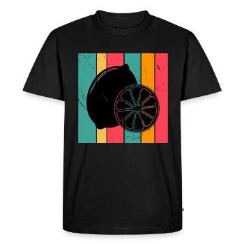 Lemon Fruit Lover Limonade rétro Idée cadeau - T-shirt Premium bio Homme - noir - Devant - Nico (187cm)