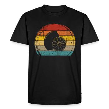 Lemon Fruit Lover Limonade rétro Idée cadeau - T-shirt Premium bio Homme - noir - Devant - Nico (187cm)