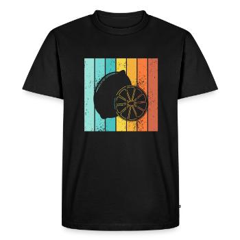 Lemon Fruit Lover Retro Lemonade Idée cadeau - T-shirt Premium bio Homme - noir - Devant - Nico (187cm)