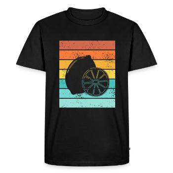 Lemon Fruit Lover Retro Lemonade Idée cadeau - T-shirt Premium bio Homme - noir - Devant - Nico (187cm)