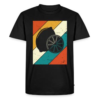 Lemon Fruit Lover Retro Lemonade Idée cadeau - T-shirt Premium bio Homme - noir - Devant - Nico (187cm)