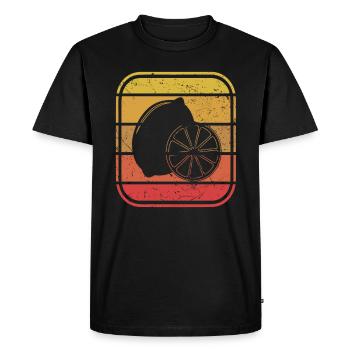 Lemon Fruit Lover Retro Lemonade Idée cadeau - T-shirt Premium bio Homme - noir - Devant - Nico (187cm)