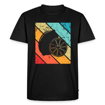 Lemon Fruit Lover Retro Lemonade Idée cadeau - T-shirt Premium bio Homme - noir - Devant - Nico (187cm)