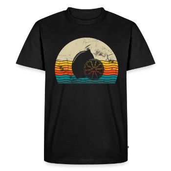 Lemon Fruit Lover Retro Lemonade Idée cadeau - T-shirt Premium bio Homme - noir - Devant - Nico (187cm)