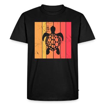 Turtle Retro Animal Sea Reptile Gift idea - Men's Premium Organic T-Shirt - black - Front - Nico (187cm)