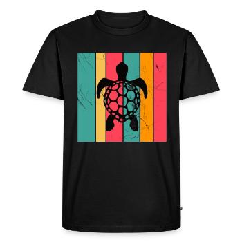 Turtle Retro Animal Sea Reptile Gift idea - Men's Premium Organic T-Shirt - black - Front - Nico (187cm)