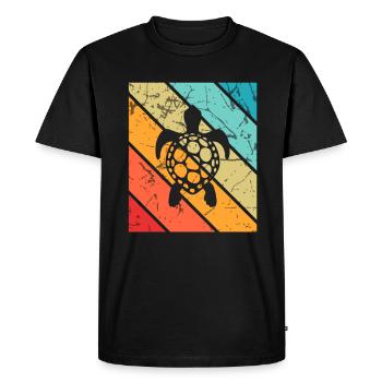 Turtle Retro Animal Sea Reptile Gift idea - Men's Premium Organic T-Shirt - black - Front - Nico (187cm)