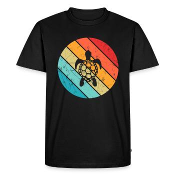 Turtle Retro Animal Sea Reptile Gift idea - Men's Premium Organic T-Shirt - black - Front - Nico (187cm)
