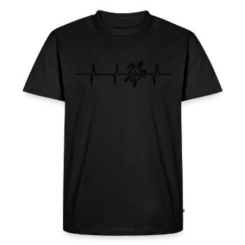 Turtle Heartbeat Sea Reptile Idée cadeau - T-shirt Premium bio Homme - noir - Devant - Nico (187cm)