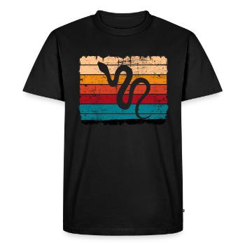 Snake Retro Reptile Python Gift idea - Men's Premium Organic T-Shirt - black - Front - Nico (187cm)