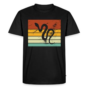 Snake Retro Reptile Python Gift idea - Men's Premium Organic T-Shirt - black - Front - Nico (187cm)