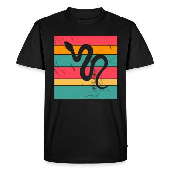 Snake Retro Reptile Python Gift idea - Men's Premium Organic T-Shirt - black - Front - Nico (187cm)