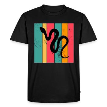 Snake Retro Reptile Python Gift idea - Men's Premium Organic T-Shirt - black - Front - Nico (187cm)