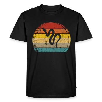 Snake Retro Reptile Python Gift idea - Men's Premium Organic T-Shirt - black - Front - Nico (187cm)
