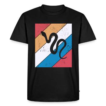 Snake Retro Reptile Python Gift idea - Men's Premium Organic T-Shirt - black - Front - Nico (187cm)