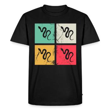 Snake Retro Reptile Python Gift idea - Men's Premium Organic T-Shirt - black - Front - Nico (187cm)