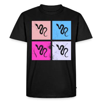 Snake Retro Reptile Python Gift idea - Men's Premium Organic T-Shirt - black - Front - Nico (187cm)