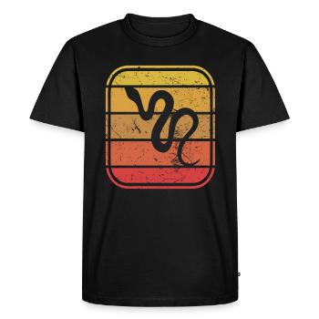 Snake Retro Reptile Python Gift idea - Men's Premium Organic T-Shirt - black - Front - Nico (187cm)