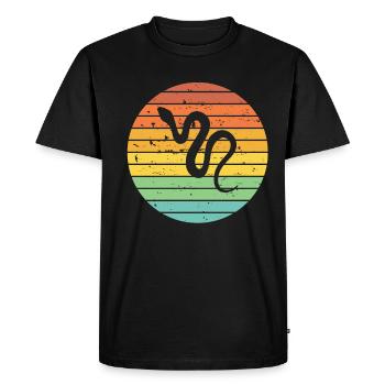 Snake Retro Reptile Python Gift idea - Men's Premium Organic T-Shirt - black - Front - Nico (187cm)