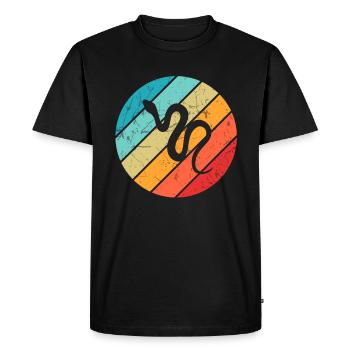 Snake Retro Reptile Python Gift idea - Men's Premium Organic T-Shirt - black - Front - Nico (187cm)