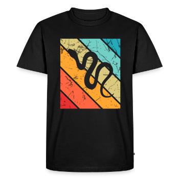 Snake Retro Reptile Python Gift idea - Men's Premium Organic T-Shirt - black - Front - Nico (187cm)