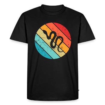 Snake Retro Reptile Python Gift idea - Men's Premium Organic T-Shirt - black - Front - Nico (187cm)