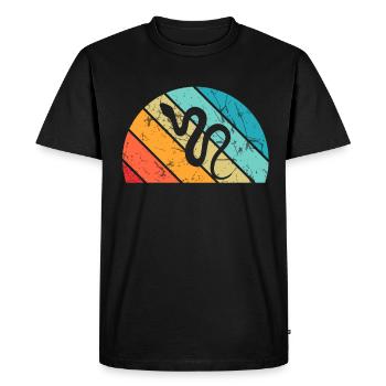 Snake Retro Reptile Python Gift idea - Men's Premium Organic T-Shirt - black - Front - Nico (187cm)