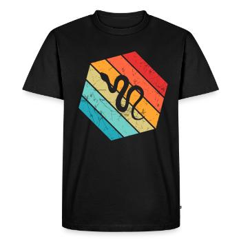 Snake Retro Reptile Python Gift idea - Men's Premium Organic T-Shirt - black - Front - Nico (187cm)