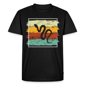 Snake Retro Reptile Python Gift idea - Men's Premium Organic T-Shirt - black - Front - Nico (187cm)