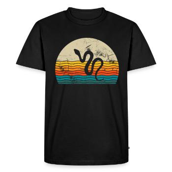 Snake Retro Reptile Python Gift idea - Men's Premium Organic T-Shirt - black - Front - Nico (187cm)