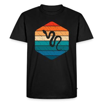 Snake Retro Reptile Python Gift idea - Men's Premium Organic T-Shirt - black - Front - Nico (187cm)