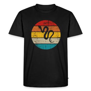 Snake Retro Reptile Python Gift idea - Men's Premium Organic T-Shirt - black - Front - Nico (187cm)