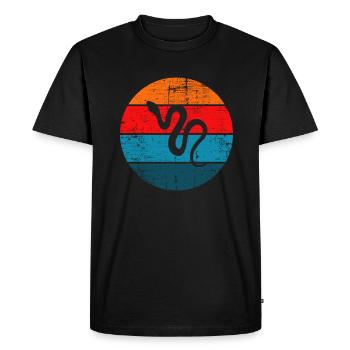 Snake Retro Reptile Python Gift idea - Men's Premium Organic T-Shirt - black - Front - Nico (187cm)