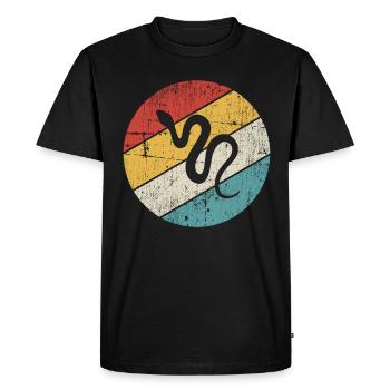 Snake Retro Reptile Python Gift idea - Men's Premium Organic T-Shirt - black - Front - Nico (187cm)