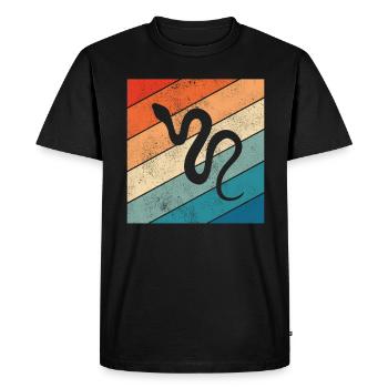 Snake Retro Reptile Python Gift idea - Men's Premium Organic T-Shirt - black - Front - Nico (187cm)