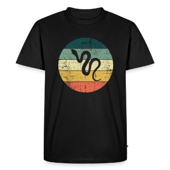 Snake Retro Reptile Python Gift idea - Men's Premium Organic T-Shirt - black - Front - Nico (187cm)