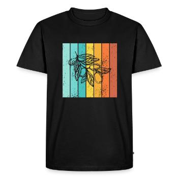 Olive food oil Retro Vegetarian Gift idea - Men's Premium Organic T-Shirt - black - Front - Nico (187cm)