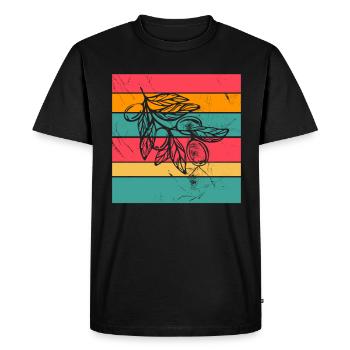Olive food oil Retro Vegetarian Gift idea - Men's Premium Organic T-Shirt - black - Front - Nico (187cm)